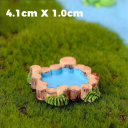 Mini jezioro 4,1 × 1 cm Dekoracyjne jezioro z drewnianych kłód do mini ogrodu diorama modelowa krajobraz wodna sceneria dekoracja 2
