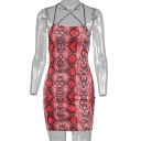 Mini-jurk met slangenprint 1