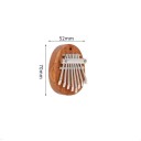 Mini kalimba 8 clape Pian de palme din lemn Instrument muzical Picătură de apă Kalimba portabilă cu sfoară Melodii relaxante 3