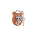 Mini kalimba 8 tangenter Trä fingerpiano Musikinstrument Björns form Bärbar kalimba med snöre Avkopplande melodier för barn och vuxna 2