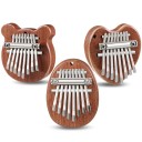 Mini kalimba 8 teclas Piano de madeira Instrumento musical Forma de coração Kalimba portátil com cordão Música relaxante para crianças e adultos 4
