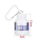 Mini kannettava astia proteiinijauheelle 100 ml karabiinilla 7,5 × 5 cm matkavarasto jauhemaisille lisäravinteille ja tabletteille valkoinen 2