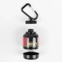 Mini kannettava säiliö proteiinijauheelle 100 ml karabiinilla 7,5 × 5 cm matkavarasto jauhemaisille lisäravinteille ja tabletteille musta 5