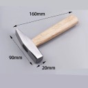 Mini kladivo krátka rukoväť 16 cm oceľová hlava masívne drevo prírodné strieborné pracovné náradie pre kutilov a jemné opravy 2