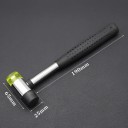 Mini kladivo s nylonovou hlavou 19 cm nylon guma protiskluzová rukoväť čiernožlté pre jemné montážne a dielenské práce 3