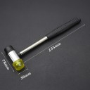 Mini kladivo s nylonovou hlavou 23,5 cm nylon guma protiskluzová rukoväť čiernožlté pre jemné montážne a dielenské práce 3
