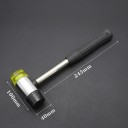 Mini kladivo s nylonovou hlavou 24,5 cm nylon guma protiskluzová rukoväť čierno žlté pre jemné montážne a dielenské práce 3