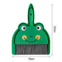 Mini koště s lopatkou 23 x 18 cm Zelená žába s kresleným obličejem PP PET Sada na úklid pro domácnost Kuchyň Koupelna Dětský pokoj 3