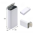 Mini kovová dóza na žvýkačky a bonbony 6,8×3,8×1,8 cm, přenosná potravinová krabička s výklopným víčkem, bílá 2