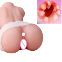 Mini kunstig onani-enhed kvindekrop torso store bryster rund baggrund ergonomisk form realistisk tekstur fleksibelt materiale diskret emballage 2