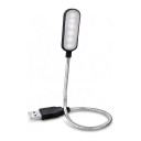 Mini lampă LED USB cu gât flexibil de rață 6 LED Lungime 31 cm Alimentare prin USB 5 V Neagră Pentru laptop, powerbank și citit noaptea 1