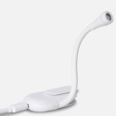 Mini lampada LED ricaricabile per libri con clip Braccio flessibile 3 temperature di luce Dimmable continuo Batteria 400 mAh 8 x 4,6 cm Bianca 1
