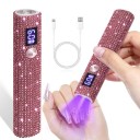 Mini lampe UV LED pour ongles Portable rechargeable avec écran numérique et pierres en plastique ABS câble USB-C Pour vernis gel et manucure 2