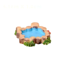 Mini lampi 4,1 × 1 cm Koristeellinen lampi puunrungoista mini puutarhaan diorama malli maisema vesiaihe koriste 1