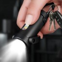 Mini LED ficklampa med USB-C uppladdning multifunktionell COB lampa med karbinhake svart ficklampa nödbelysning nyckelring 3