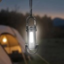 Mini LED lommelygte med USB-C opladning multifunktionel COB lygte med karabinhage sort nødbelysning vedhæng 2