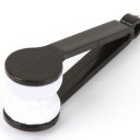 Mini limpador de óculos com almofadas de microfibra Limpeza dupla face Clipe de plástico com orifício para pendurar Dimensões 7 x 2 x 2 cm 1