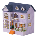Mini maison de poupée en bois 8,9 x 7,5 x 9,8 cm Kit de bricolage avec lumière LED et meubles Modèle de décoration assemblé à la main sans colle 1