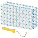 Mini malířský váleček Sada s 60 náhradními válečky 11 cm Polyester a PP plast Žlutá rukojeť Opakovaně použitelný držák Na malování stěn 1
