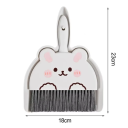 Mini mătură cu lopată 23 x 18 cm Iepuraș alb cu față desenată Set drăguț pentru curățenie PP PET Perie cu mâner 2