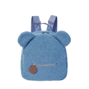 Mini mochila de peluche 27 x 28 x 13 cm con orejas de oso Bolsillo frontal con cremallera Material de felpa suave Mochila infantil Lindo 3