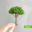 Mini modelový strom 10 cm zelený Realistický dekorativní stromek s hustou korunou drátěný kmen mini strom pro dioráma 8