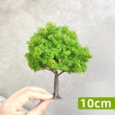 Mini modelový strom 10 cm zelený Realistický dekoratívny stromček s hustou korunou drôtený kmeň mini strom pre dioráma 9