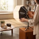 Μίνι Μπαταρία Softbox 30 cm Mini Bowens Γρήγορης Σύνδεσης Μαλακό Ομοιόμορφο Φως Αναδιπλούμενο Μαύρο-Λευκό Για LED Φώτα 40 W LT028 και 60 W LT005 2