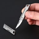 Mini navaja plegable de acero inoxidable de 8 cm con llavero, compacta, EDC, afilada, para viajes, senderismo, equipo para exteriores, viajes 2