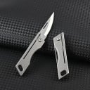 Mini navaja plegable de acero inoxidable de 8 cm con llavero, compacta, EDC, afilada, para viajes, senderismo, equipo para exteriores, viajes 4