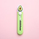 Mini navaja plegable verde con aguacate, bonita navaja para cortar cartas, cortador de paquetes, navaja de plástico portátil para oficina 2