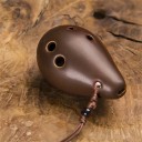 Mini okarină ceramică cu 6 orificii Soprano C 6,5 x 4 x 3,2 cm Pendentiv cu șnur pentru gât Instrument muzical pentru începători 2