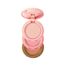 Mini-palette med blush, highlighter og bronzer til ansigtet 4,2 x 4,2 x 2,5 cm Multifunktionel makeup-palette med spejl Perlemorsglimmerpudder til at lysne ansigtet 3