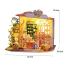 Mini pastelería 22,5 x 19,5 x 18,5 cm Miniatura de kit LED con muebles Modelo realista sin cubierta Pastelería mini decorativa iluminada con detalles 2