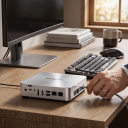 Mini PC gaming CHUWI Aubox AMD Ryzen 7 8745HS Oculink DDR5 Barebone sin RAM SSD y SO WiFi 6 Bluetooth 5.2 Cuerpo metálico Plateado PC de escritorio 4