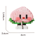 Mini Peach Construction Set 6 x 3.6 x 5.44 cm 256 pcs Micro 3D DIY Building Blocks Delicious Fruit Creative Toy for Children Aged 8 and Above Decorative Model 3