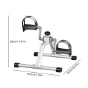 Mini pedaleiro compacto 52 × 40 × 29 cm aço + PP prateado e preto para treino de pernas e braços em casa 2