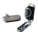 Mini peigne de voyage pliable avec miroir 11 x 4 cm Brosse à cheveux de poche argentée avec nœud Coussin d'air dents de massage 3