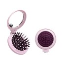Mini peigne pliable avec miroir Brosse de massage de voyage compacte avec coussin d'air Dents rondes contre la casse des cheveux 5