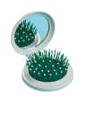 Mini peine plegable con espejo Cepillo de masaje compacto de viaje con almohadilla de aire Dientes redondeados para evitar la rotura 7