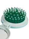 Mini pente dobrável com espelho Escova de massagem de viagem compacta com almofada de ar Dentes redondos contra a quebra do cabelo 8