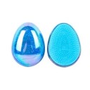 Mini pente redondo de desembaraçar 9 x 6,5 cm Escova de massagem de viagem para cabelo para raparigas Dentes de plástico macios contra a quebra 6