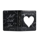 Mini Photo Album 64 Pages 14.8 x 11 cm Black with Hearts Transparent Heart-Shaped Window For Photos and Photo Cards As a Gift 5
