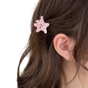 Mini pinza para el cabello 3,4 x 3,1 cm Estrella de mar rosa Pequeña horquilla decorativa para el cabello Accesorio veraniego adorable para peinados 2