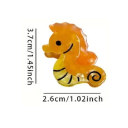 Mini pinza para el cabello en forma de caballito de mar naranja 2,6 x 3,7 cm Bonita horquilla decorativa para el cabello Motivo marino Pequeño 2
