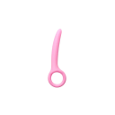 Mini plug anal en silicone rose 1,2x10,9 cm avec une poignée ronde forme ergonomique surface lisse entretien facile gels lubrifiants spéciaux emballage discret 1