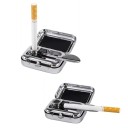 Mini Portable Metal Cigarette Ashtray 4.5x6x2 cm Pocket Ashtray Made of Stainless Steel Table Ashtray with Lockable Lid 5