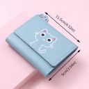 Mini portefeuille avec un chat animé et une patte porte-bonheur 11,5x9 cm plus de 7 compartiments fenêtre pour photo poche pour billets design mignon et pratique 4