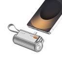 Mini powerbanka Rychlé nabíjení 22,5 W 5000 mAh Vestavěný konektor USB-C bez kabelu LED indikace nabití Poutko Do kapsy i do batohu 2