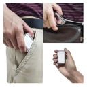 Mini přenosný kovový cigaretový popelník 4.5x6x2 cm Kapesní popelník z nerezové oceli Stolní popelník s uzamykatelným víkem 4